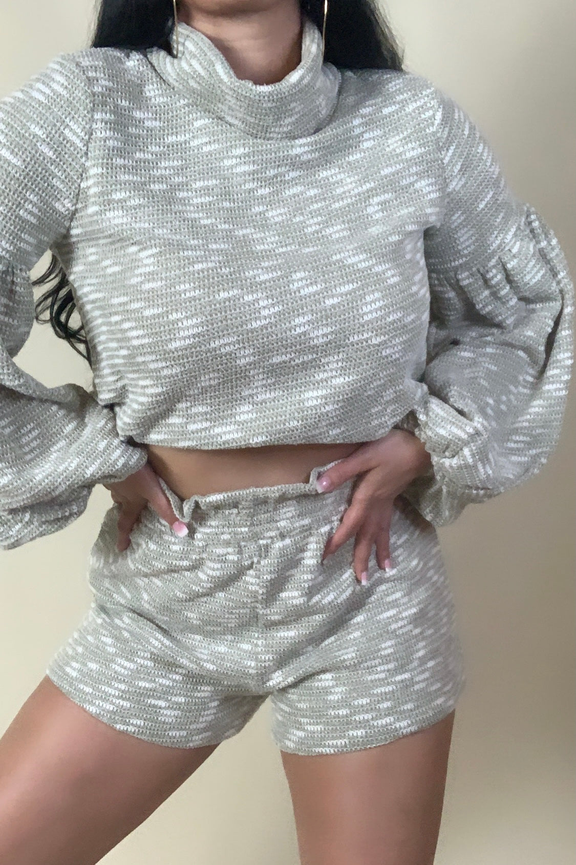 crop sweater and short set
