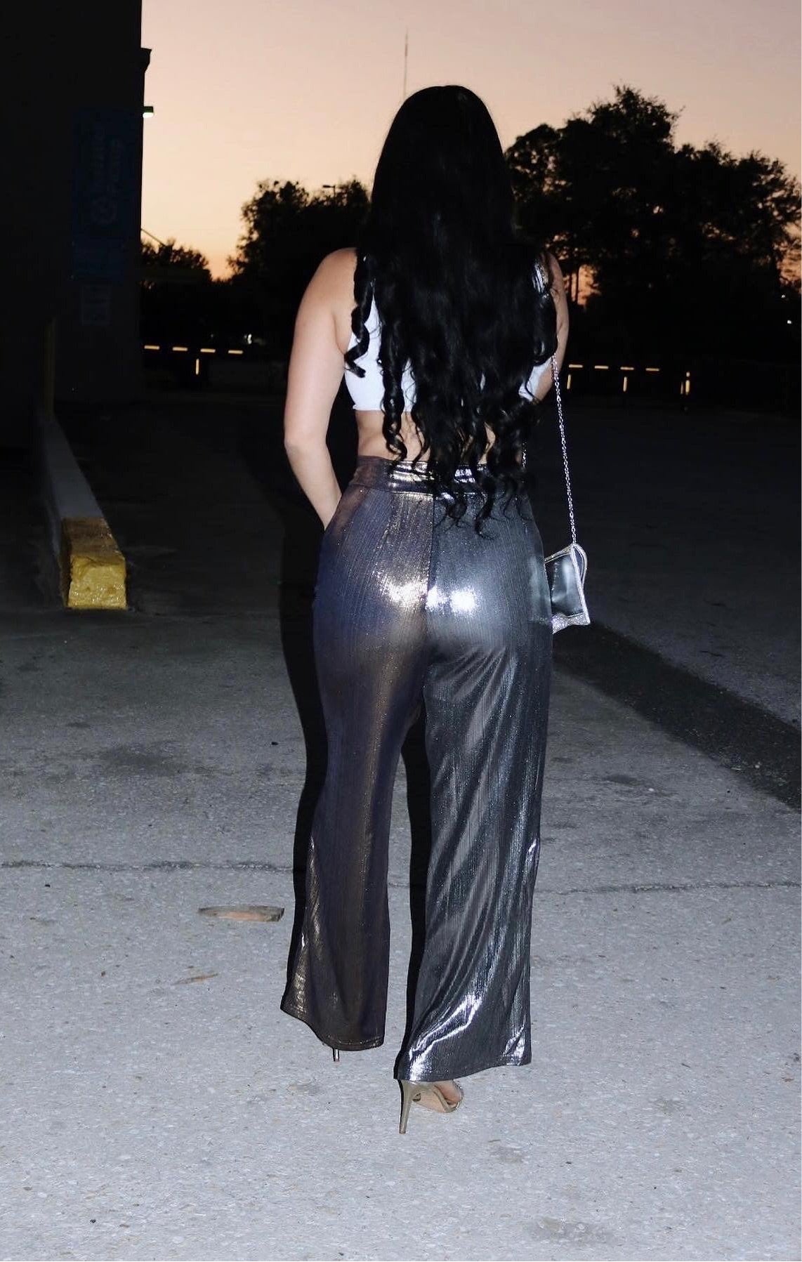 Heavy Metal Colorblock Palazzo Pants