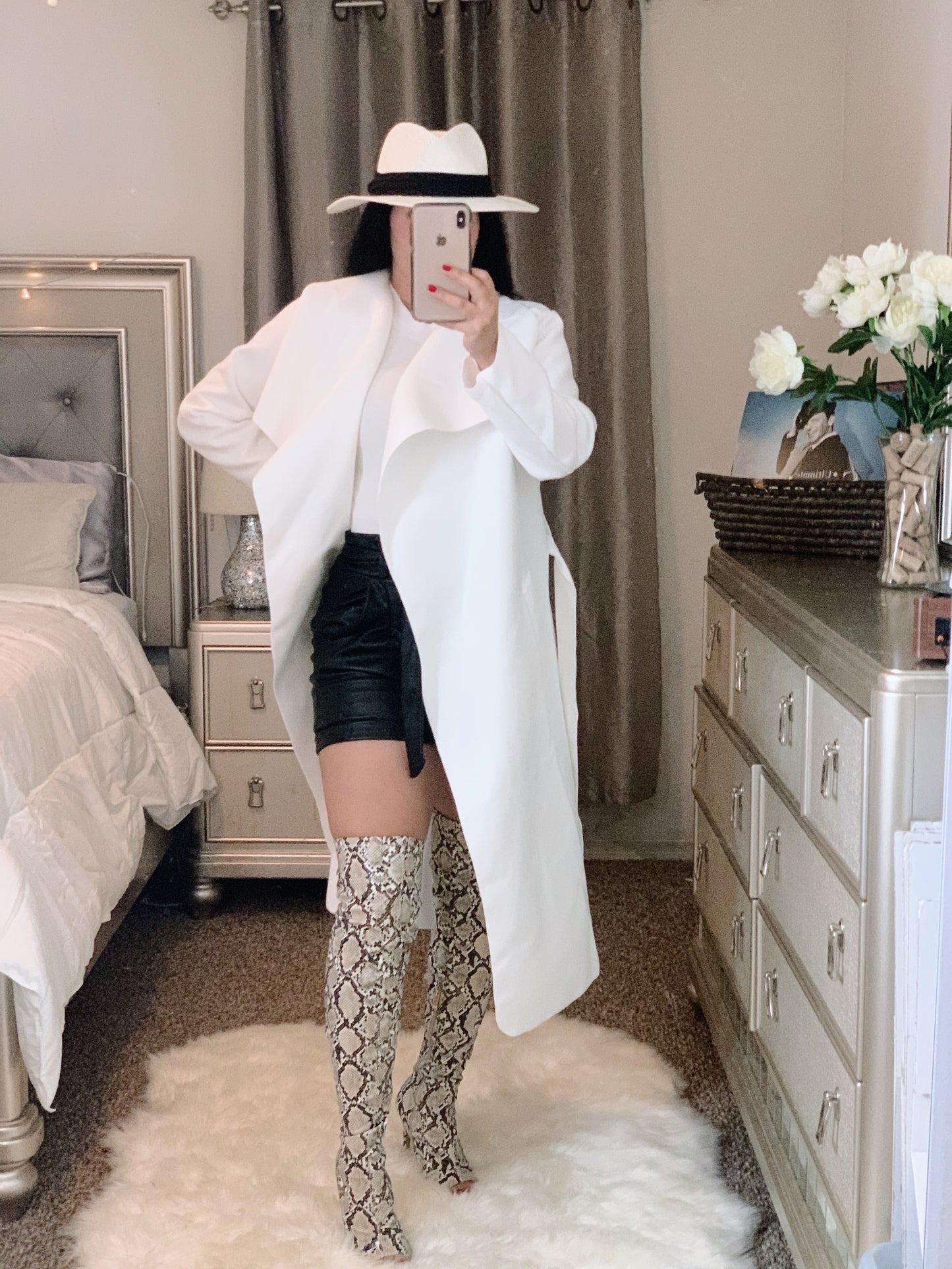 White Waterfall Trench-Outerwear