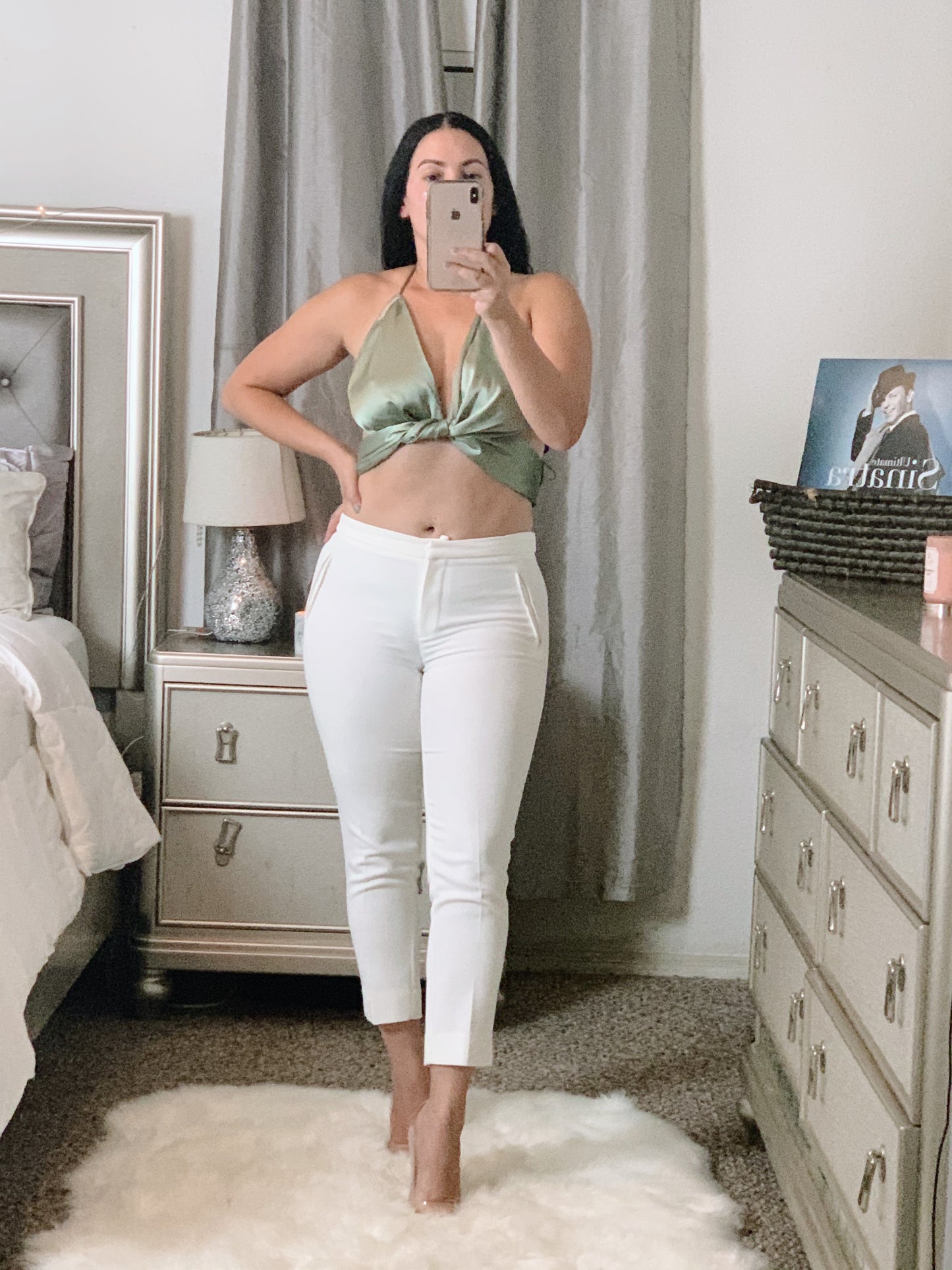Satin Sage Top-Top