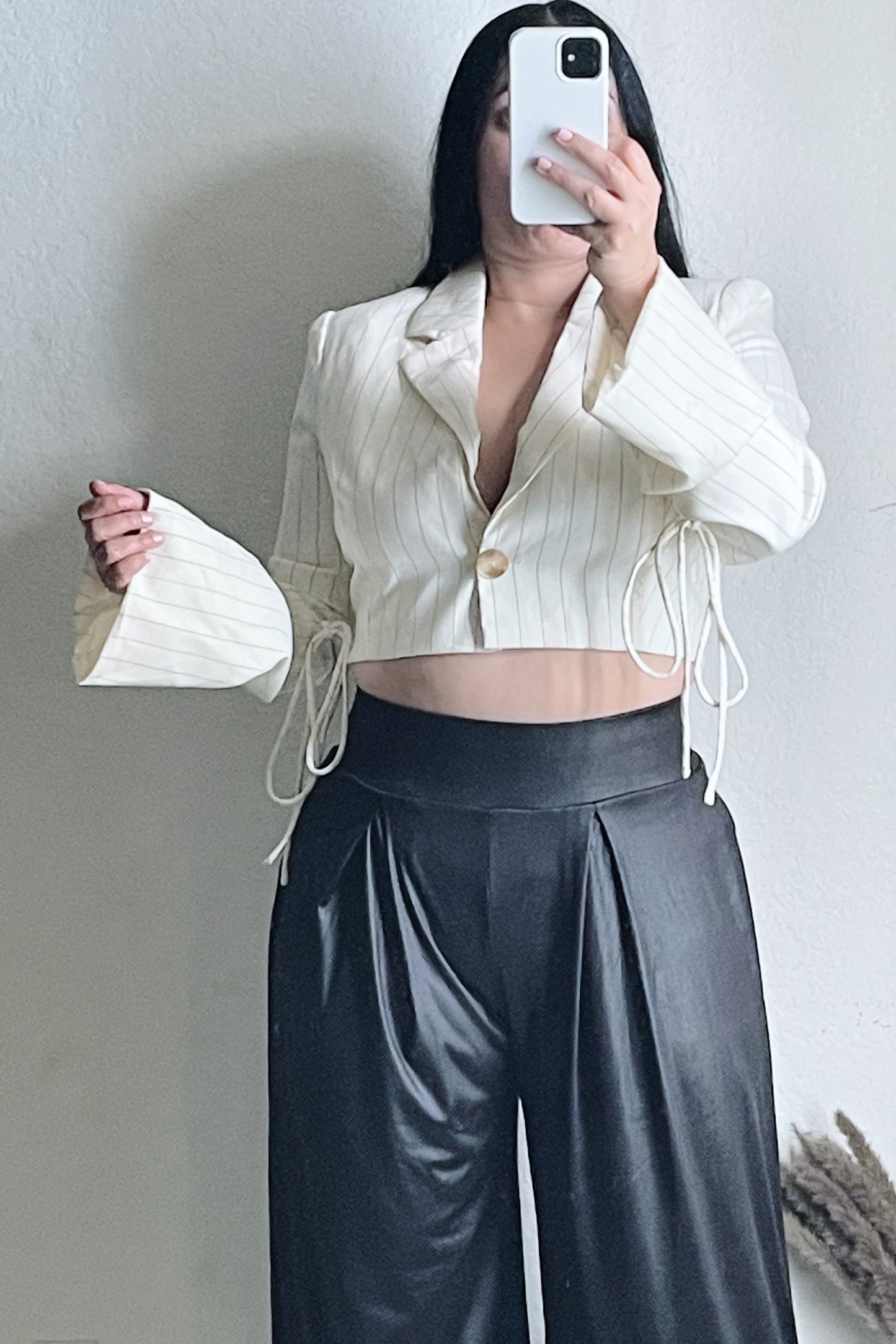 Luna | Pinstripe Crop Jacket