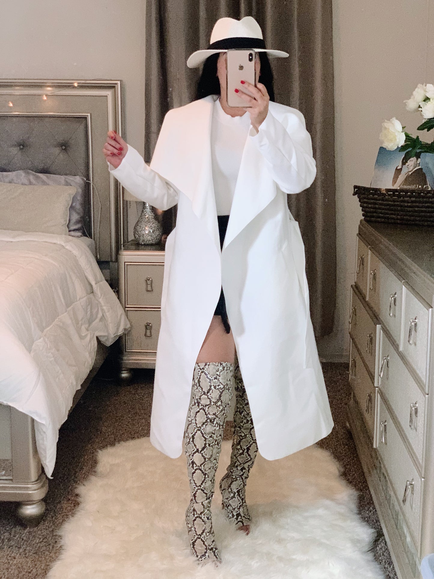 White Waterfall Trench-Outerwear