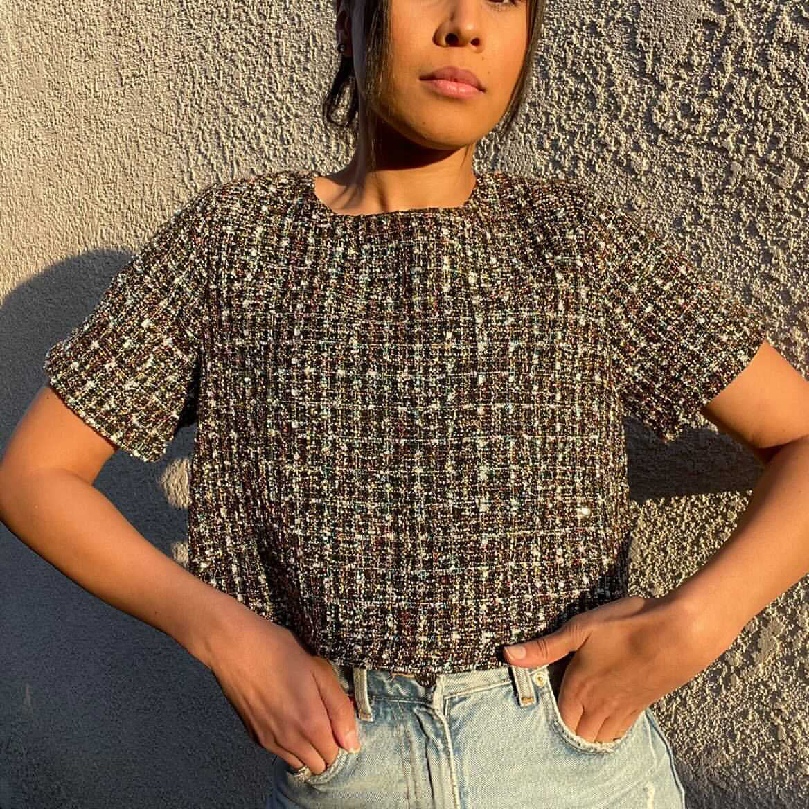 tweed crop top