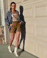 brown high waist shorts