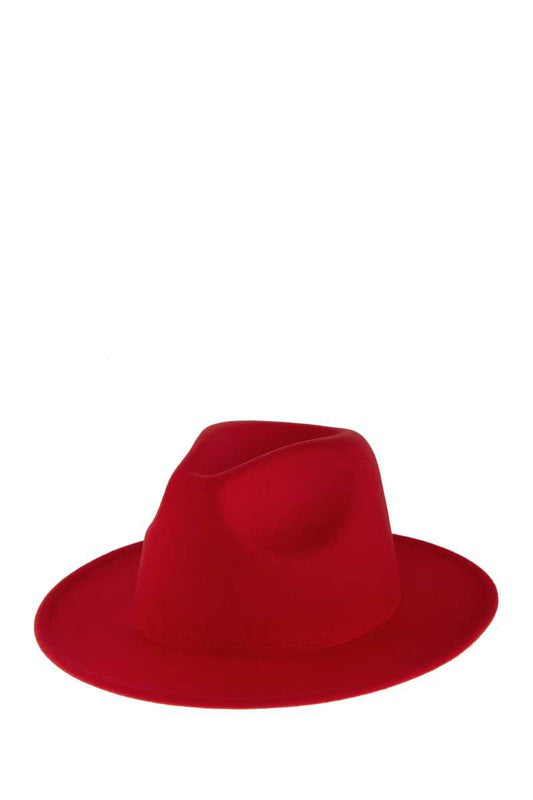 Red Fedora Style Felt Hat