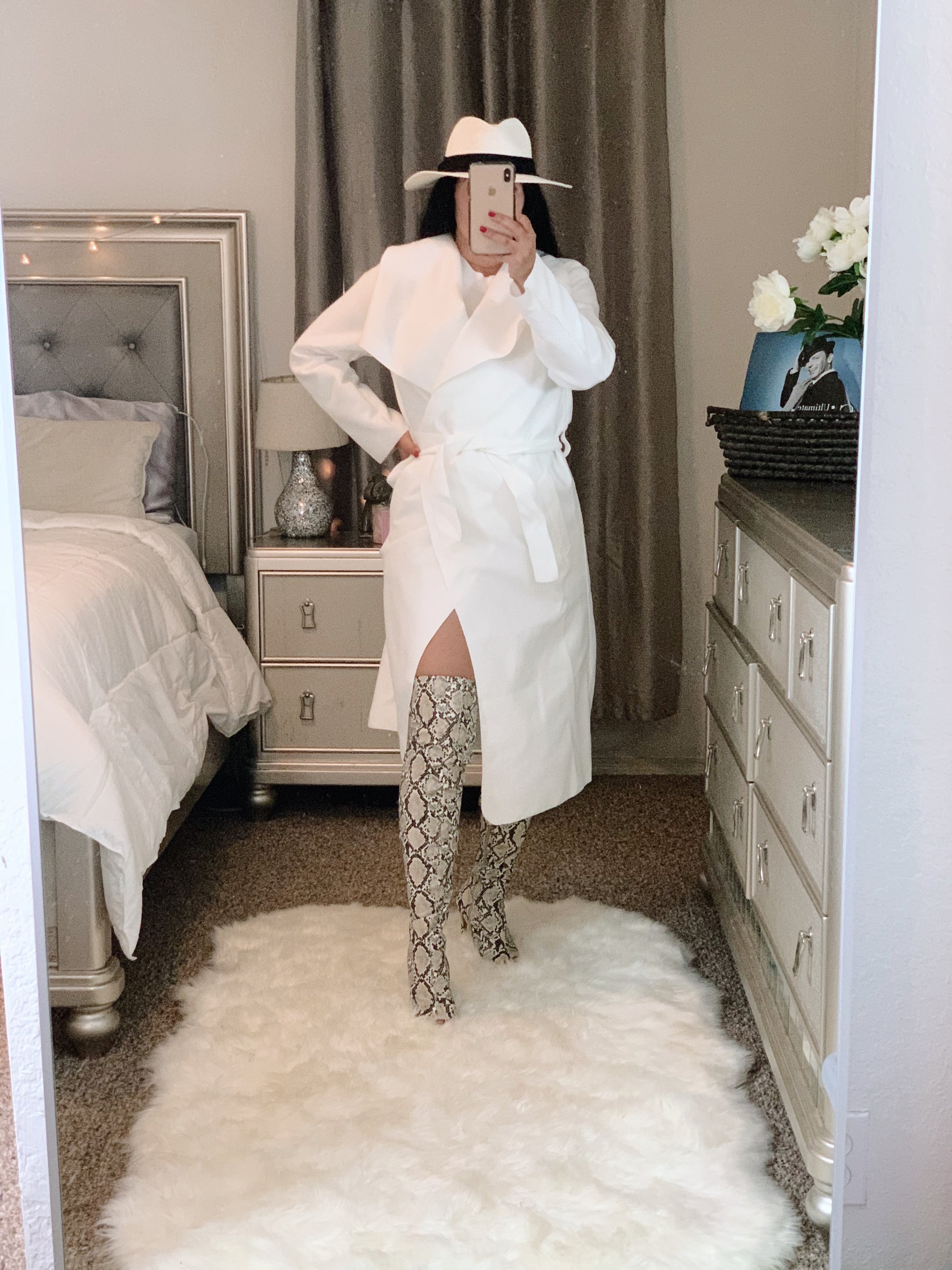 White Waterfall Trench-Outerwear