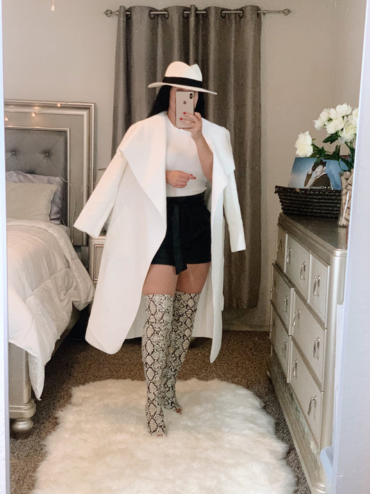 White Waterfall Trench-Outerwear