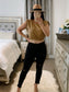 Faux Leather Crop-Top sleeveless
