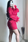 Mia | Satin Twist Wrap Feather Dress