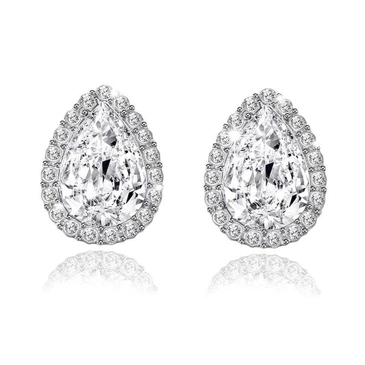 Crystal Tear Stud-Earrings